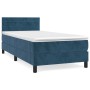 Box spring bed with dark blue velvet mattress 100x200 cm by , Beds and slatted bases - Ref: Foro24-3141351, Price: 332,99 €, ...