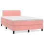 Box spring bed with pink velvet mattress 120x200 cm by , Beds and slatted bases - Ref: Foro24-3141178, Price: 398,73 €, Disco...