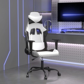 Silla gaming cuero sintético blanco y negro de , Sillones para videojuegos - Ref: Foro24-3143651, Precio: 122,99 €, Descuento: %