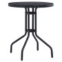 Garden table, black steel and glass, 80 cm by vidaXL, Garden tables - Ref: Foro24-47253, Price: 71,54 €, Discount: %