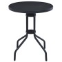 Garden table, black steel and glass, 80 cm by vidaXL, Garden tables - Ref: Foro24-47253, Price: 71,54 €, Discount: %