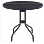 Garden table, black steel and glass, 80 cm by vidaXL, Garden tables - Ref: Foro24-47253, Price: 71,54 €, Discount: %