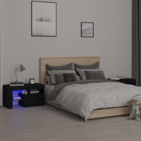 Nightstands with LED lights 2 pcs black oak 70x36.5x40cm by , Nightstands - Ref: Foro24-3152771, Price: 111,77 €, Discount: %