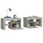 Bedside tables with LED lights 2 pcs concrete gray 70x36.5x40cm by , Nightstands - Ref: Foro24-3152773, Price: 96,03 €, Disco...