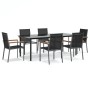 Garden dining set 7 pieces steel and black textilene by , Garden sets - Ref: Foro24-3187047, Price: 581,62 €, Discount: %