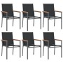 Garden dining set 7 pieces steel and black textilene by , Garden sets - Ref: Foro24-3187047, Price: 581,62 €, Discount: %