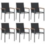 Garden dining set 7 pieces steel and black textilene by , Garden sets - Ref: Foro24-3187039, Price: 496,99 €, Discount: %