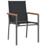 Garden dining set 7 pieces steel and black textilene by , Garden sets - Ref: Foro24-3187039, Price: 496,99 €, Discount: %