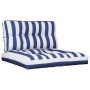 Cushions for pallet sofa 2 pieces blue and white striped fabric by , Cushions for chairs and sofas - Ref: Foro24-360726, Pric...