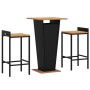 Bar table and garden stools 3 pieces acacia wood PE rattan black by , Garden sets - Ref: Foro24-3187722, Price: 233,87 €, Dis...