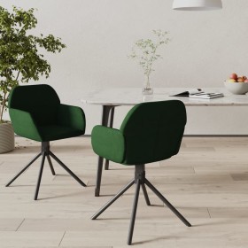 Sillas de comedor giratorias 2 unidades terciopelo verde oscuro de , Sillas de comedor - Ref: Foro24-344742, Precio: 128,45 €...