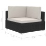 Asiento seccional de esquina con cojines 2 pzas ratán PE negro de vidaXL, Sofás modulares de exterior - Ref: Foro24-47260, Pr...