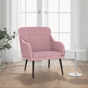 Pink velvet armchair 63x76x80 cm by , Armchairs - Ref: Foro24-351439, Price: 99,83 €, Discount: %