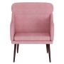 Pink velvet armchair 63x76x80 cm by , Armchairs - Ref: Foro24-351439, Price: 99,83 €, Discount: %