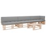 4-piece pallet furniture and impregnated pine wood cushions by , Garden sets - Ref: Foro24-3066747, Price: 353,99 €, Discount: %