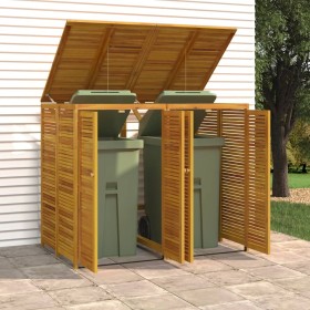 Double shed for acacia wood trash can 140x89x117 cm by , Waste container supports - Ref: Foro24-3155239, Price: 353,40 €, Dis...