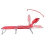 Folding steel sun lounger with red steel head cushion by , Loungers - Ref: Foro24-41483, Price: 64,20 €, Discount: %