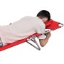 Folding steel sun lounger with red steel head cushion by , Loungers - Ref: Foro24-41483, Price: 64,20 €, Discount: %