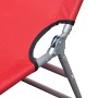 Folding steel sun lounger with red steel head cushion by , Loungers - Ref: Foro24-41483, Price: 64,20 €, Discount: %