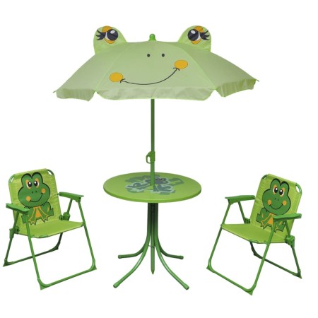 3-piece children's garden table and chairs set with green umbrella by , Garden sets - Ref: Foro24-41843, Price: 70,82 €, Disc...