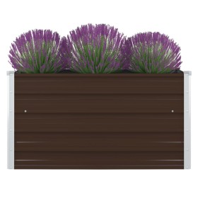 Raised brown galvanized steel planter 100x100x45 cm by vidaXL, Pots and planters - Ref: Foro24-47023, Price: 40,67 €, Discoun...