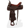 Western saddle, bridle and real leather breastplate 16" brown by , Frames - Ref: Foro24-91348, Price: 187,99 €, Discount: %