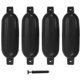 Boat bumpers 4 units black PVC 58.5x16.5 cm by , Docking and anchoring - Ref: Foro24-92382, Price: 69,35 €, Discount: %