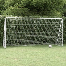 Portería de fútbol con red acero blanco 366x122x182 cm de , Porterías de fútbol - Ref: Foro24-93371, Precio: 103,99 €, Descue...