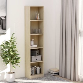 5-tier oak-colored plywood shelf 40x24x175cm by vidaXL, Bookcases and shelves - Ref: Foro24-800849, Price: 87,99 €, Discount: %