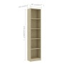 5-tier oak-colored plywood shelf 40x24x175cm by vidaXL, Bookcases and shelves - Ref: Foro24-800849, Price: 73,99 €, Discount: %