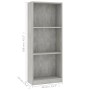 3-stufiges Regal aus Holzwerkstoff und Beton, 40 x 24 x 109 cm von vidaXL, Bücherregale und Regale - Ref: Foro24-800832, Prei...