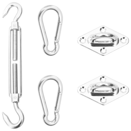 Mounting kit for sail awning 5 pieces stainless steel by , Accessories for awnings - Ref: Foro24-310249, Price: 15,77 €, Disc...