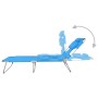 Folding lounger with head cushion turquoise blue steel by , Loungers - Ref: Foro24-310332, Price: 64,20 €, Discount: %