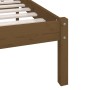 Estructura de cama madera de pino doble marrón miel 135x190 cm de vidaXL, Camas y somieres - Ref: Foro24-810125, Precio: 99,8...