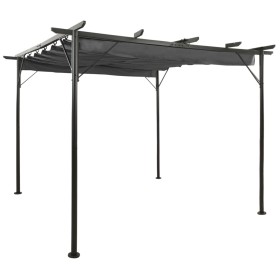 Pergola mit ausfahrbarem Dach, anthrazitgrauer Stahl, 3 x 3 m, 180 g/m² von , Pergolen, Bögen und Gartenspaliere - Ref: Foro2...