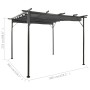 Pergola mit ausfahrbarem Dach, anthrazitgrauer Stahl, 3 x 3 m, 180 g/m² von , Pergolen, Bögen und Gartenspaliere - Ref: Foro2...