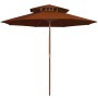 Two-story terracotta wooden pole parasol 270 cm by , Umbrellas - Ref: Foro24-313765, Price: 92,75 €, Discount: %