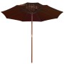 Two-story terracotta wooden pole parasol 270 cm by , Umbrellas - Ref: Foro24-313765, Price: 92,75 €, Discount: %