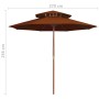 Two-story terracotta wooden pole parasol 270 cm by , Umbrellas - Ref: Foro24-313765, Price: 92,75 €, Discount: %