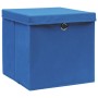 Storage boxes with lids 10 pcs blue 28x28x28 cm by , Storage baskets - Ref: Foro24-325198, Price: 48,18 €, Discount: %