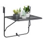 Black steel balcony table 60x40 cm by , Garden tables - Ref: Foro24-325924, Price: 40,06 €, Discount: %