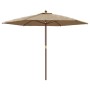 Garden umbrella with taupe gray wooden pole 299x240 cm by , Umbrellas - Ref: Foro24-363170, Price: 82,47 €, Discount: %