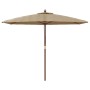 Garden umbrella with taupe gray wooden pole 299x240 cm by , Umbrellas - Ref: Foro24-363170, Price: 82,47 €, Discount: %