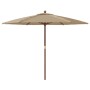 Garden umbrella with taupe gray wooden pole 299x240 cm by , Umbrellas - Ref: Foro24-363170, Price: 82,47 €, Discount: %