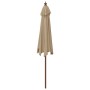 Garden umbrella with taupe gray wooden pole 299x240 cm by , Umbrellas - Ref: Foro24-363170, Price: 82,47 €, Discount: %