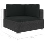 3-teilige Gartensofagarnitur und schwarze synthetische Rattankissen von vidaXL, Gartensets - Ref: Foro24-47267, Preis: 325,90...