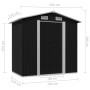 Anthracite gray steel garden shed 204x132x186 cm by vidaXL, Sheds - Ref: Foro24-47028, Price: 232,99 €, Discount: %