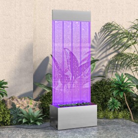 Columna burbujas LEDs RGB acero inoxidable acrílico 110 cm de , Fuentes y cascadas - Ref: Foro24-151400, Precio: 320,99 €, De...