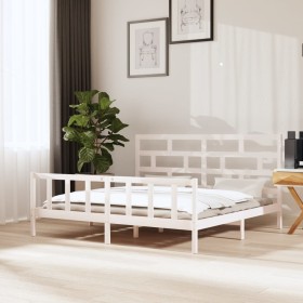 Estructura de cama madera maciza blanco Super King 180x200 cm de vidaXL, Camas y somieres - Ref: Foro24-3101364, Precio: 169,...