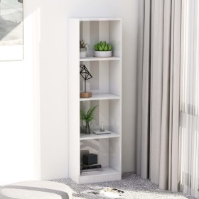 4-Ebenen-Regal aus Holzwerkstoff weiß glänzend von vidaXL, Bücherregale und Regale - Ref: Foro24-800843, Preis: 54,27 €, Raba...